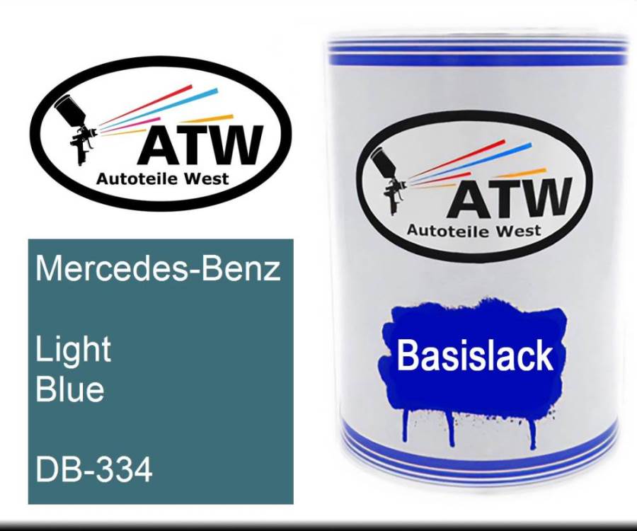 Mercedes-Benz, Light Blue, DB-334: 500ml Lackdose, von ATW Autoteile West.